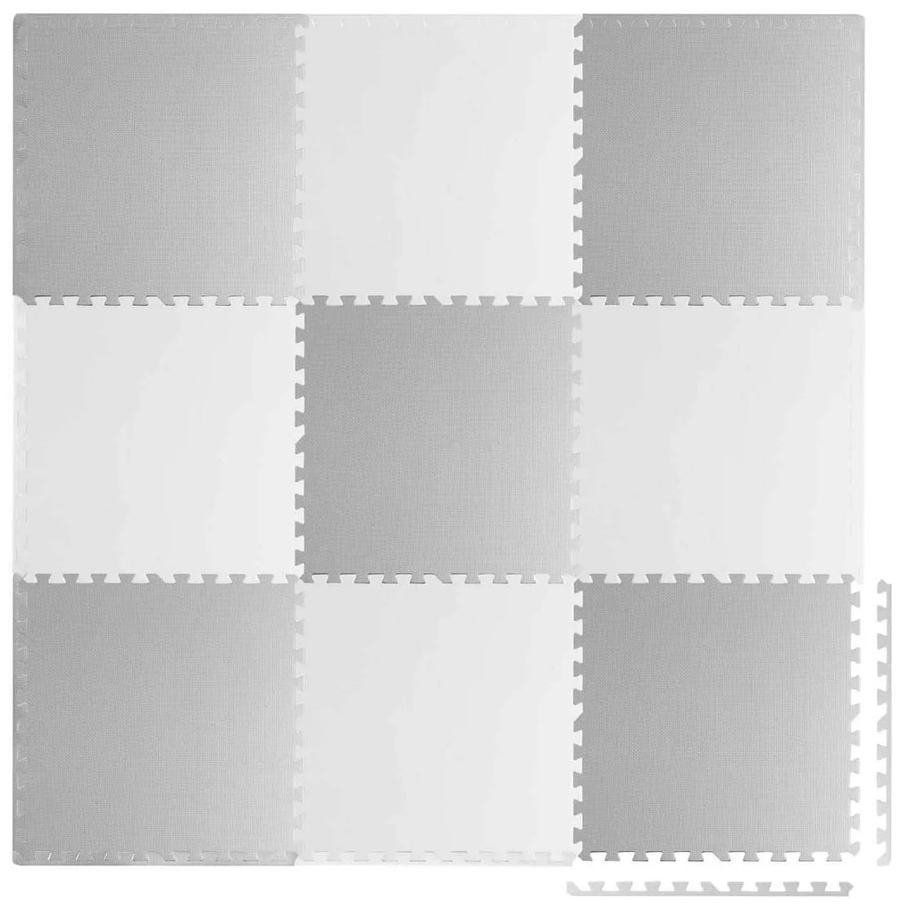 Ricokids veľká penová podložka na puzzle biela a sivá 180x180cm 9ks