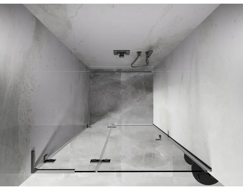 Mexen, Mexen Lunar L Otočné ľavé sprchové dvere 110 cm, transparentné, chróm - 834L-110-000-01-00-L