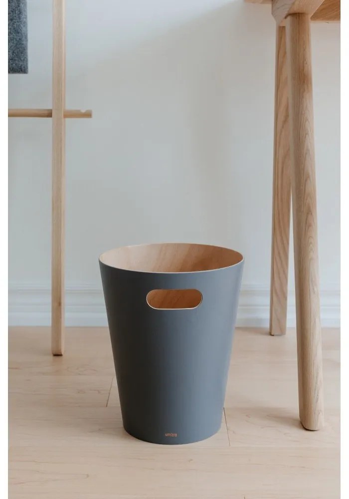 Tmavosivý kancelársky odpadkový kôš 7,5 l Woodrow – Umbra