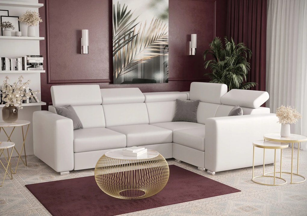 Rohová rozkladacia sedačka s opierkami hlavy RNA01 250 O-sofa