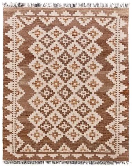 Diamond Carpets India, Ručne viazaný kusový koberec M. Kelim DE 2262 Brown Mix, 300x400, hnedá, chodba / predsieň