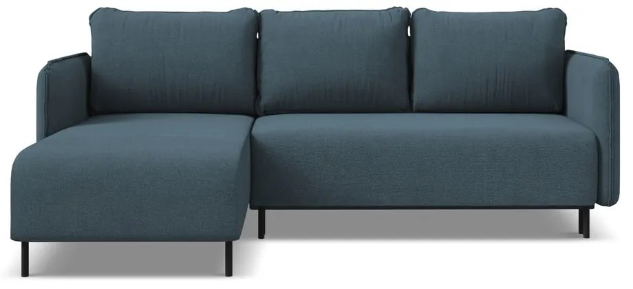 Modrá rozkladacia/s úložným priestorom rohová pohovka (ľavý roh) Luana – Makamii