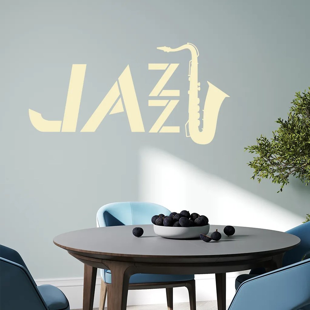 Veselá Stena Samolepka Jazz Farba: žlutá, Veľkosť: 80 x 41 cm