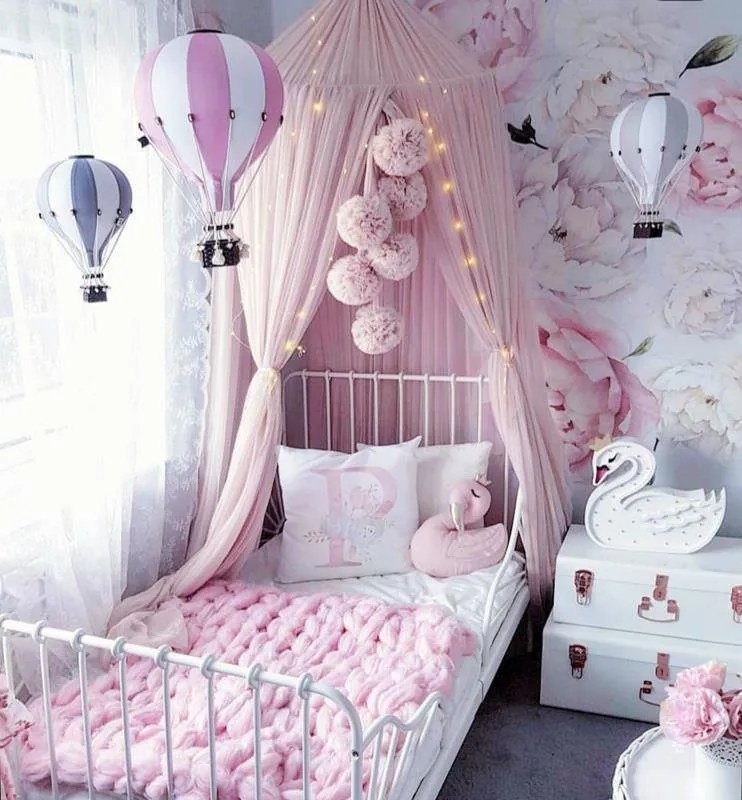 Dekoračný lietajúci balón béžová/biela – dekorácia do detskej izby S-28cm x 16cm