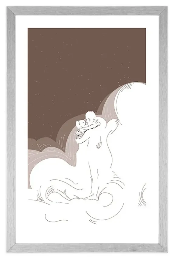 Plagát s paspartou noc plná lásky - 30x45 white