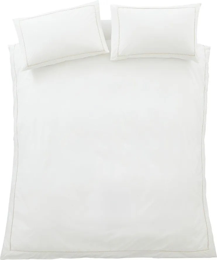 Biele/béžové 3-dielne obliečky na dvojlôžko z bavlneného perkálu 200x200 cm Contrast Trim – Bianca