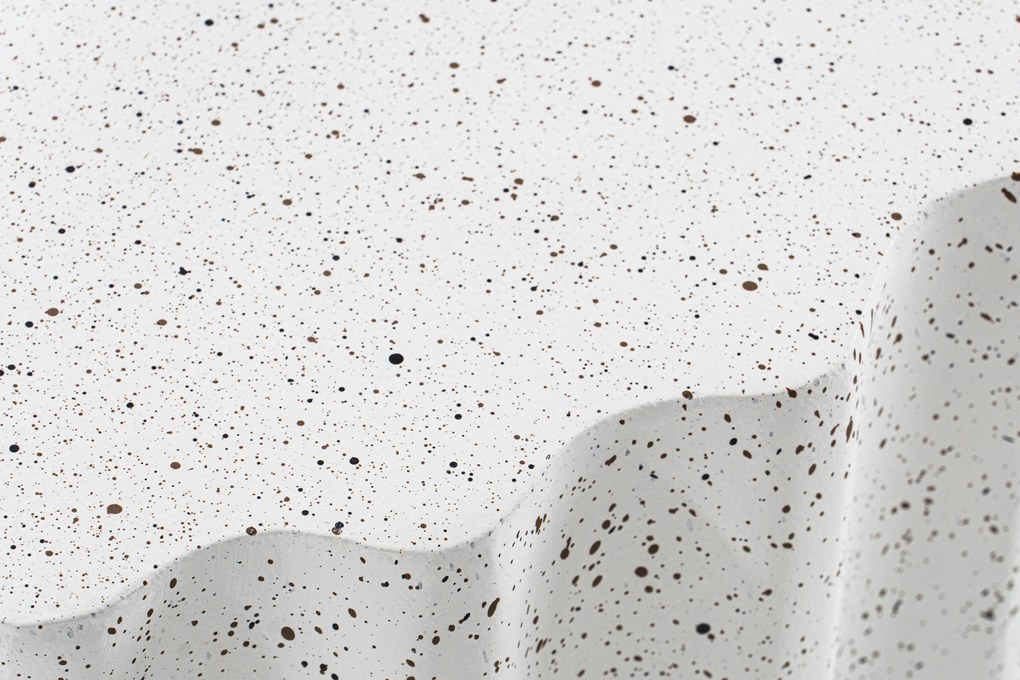 Okrúhly konferenčný stolík Tiaris 41 cm - biele terrazzo
