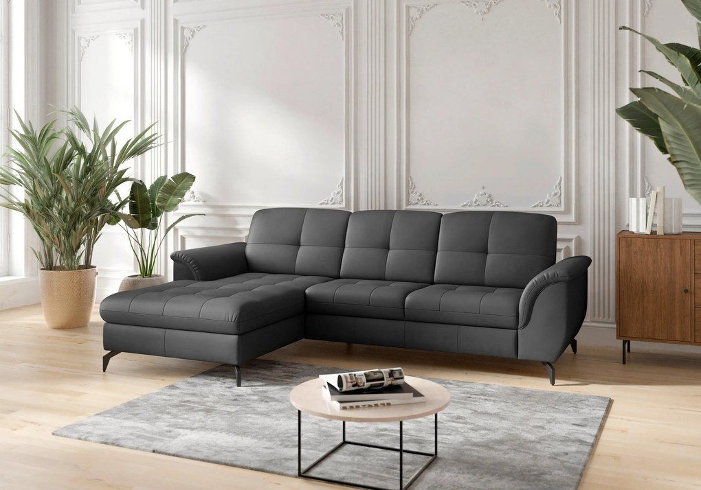 XXXLutz ROHOVÁ SEDAČKA, textil, koža, čierna Sit & More - Sedačky - 000144016348