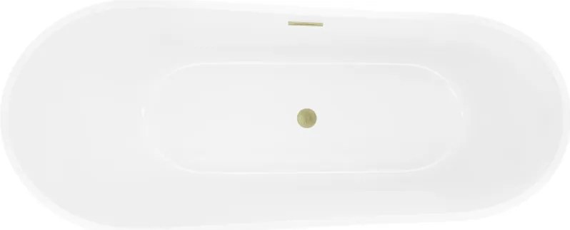 Mexen Dora, voľne stojaca vaňa 150 x 75 cm, biela, zlatý matný prepad, 52071507500-55
