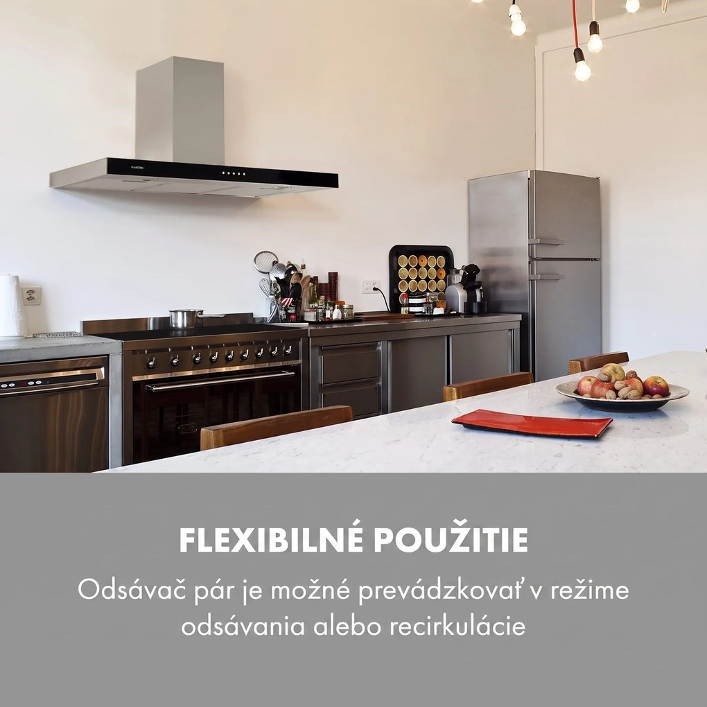 Klarstein Darya odsávač pár 90 cm 310 m³/h nerez strieborný