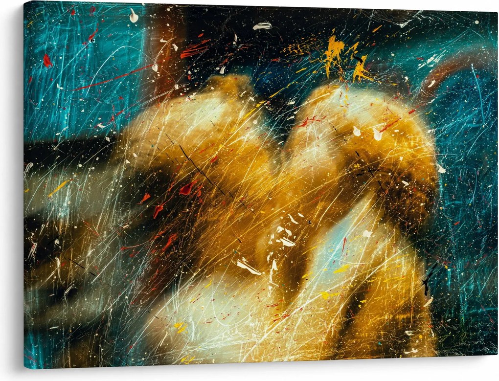 Obraz - Bozkávajúci sa anjeli (70x50 cm)