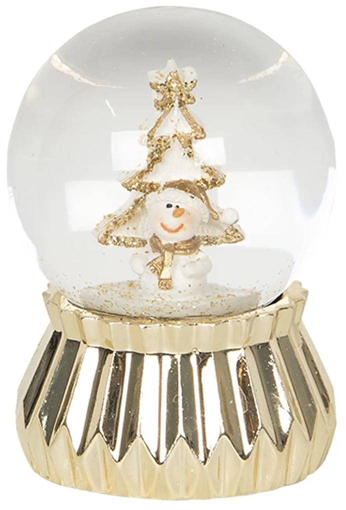 Malé zlaté sněžítko so snehuliakom - Ø 4 * 6 cm