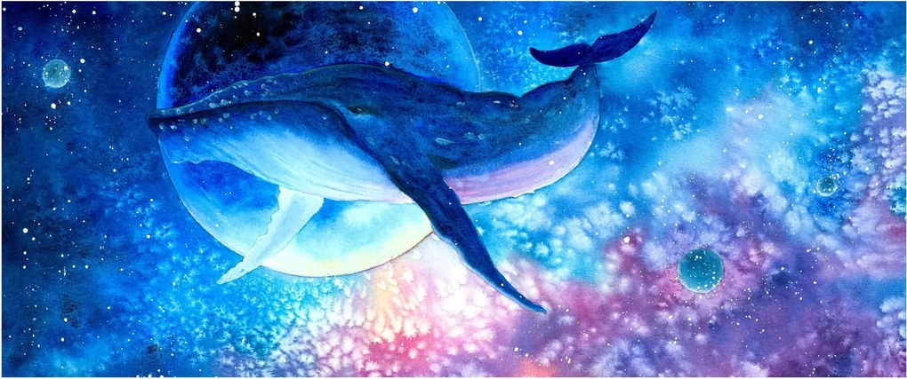 Obraz - Vesmírna veľryba (120x50 cm)