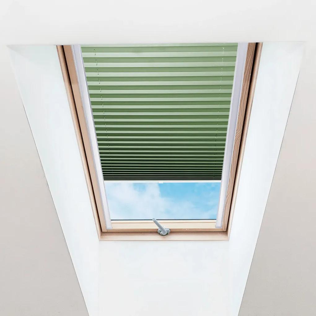 FOA Plisé roleta na strešné okná, Priesvitná, Tmavo zelená, P 019 , 130 x 60 cm
