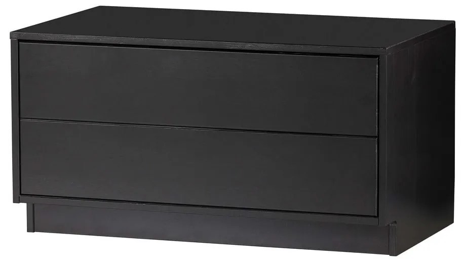 Čierny modulárny TV stolík z borovicového dreva 75x40 cm Finca – WOOOD
