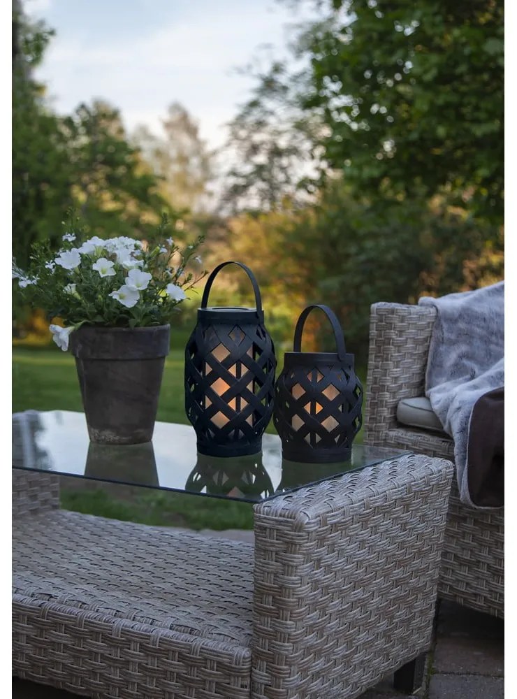 Čierny lampáš Star Trading Flame Lantern, výška 23 cm