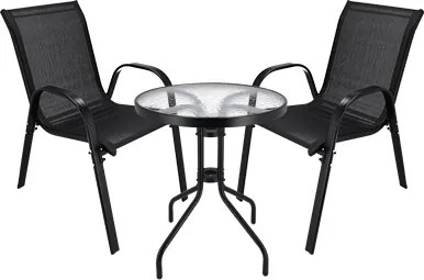 JU Sada 2 skladacích stoličiek FIESTA + stolík s priemerom 60 cm
