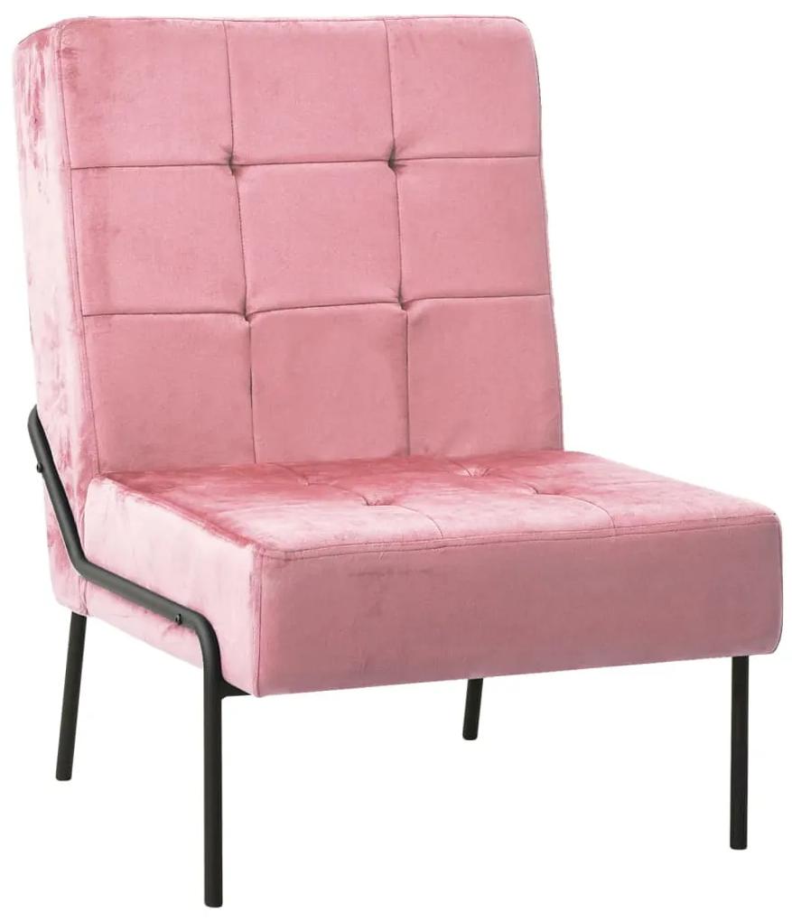 Relaxačná stolička 65x79x87 cm ružová zamatová
