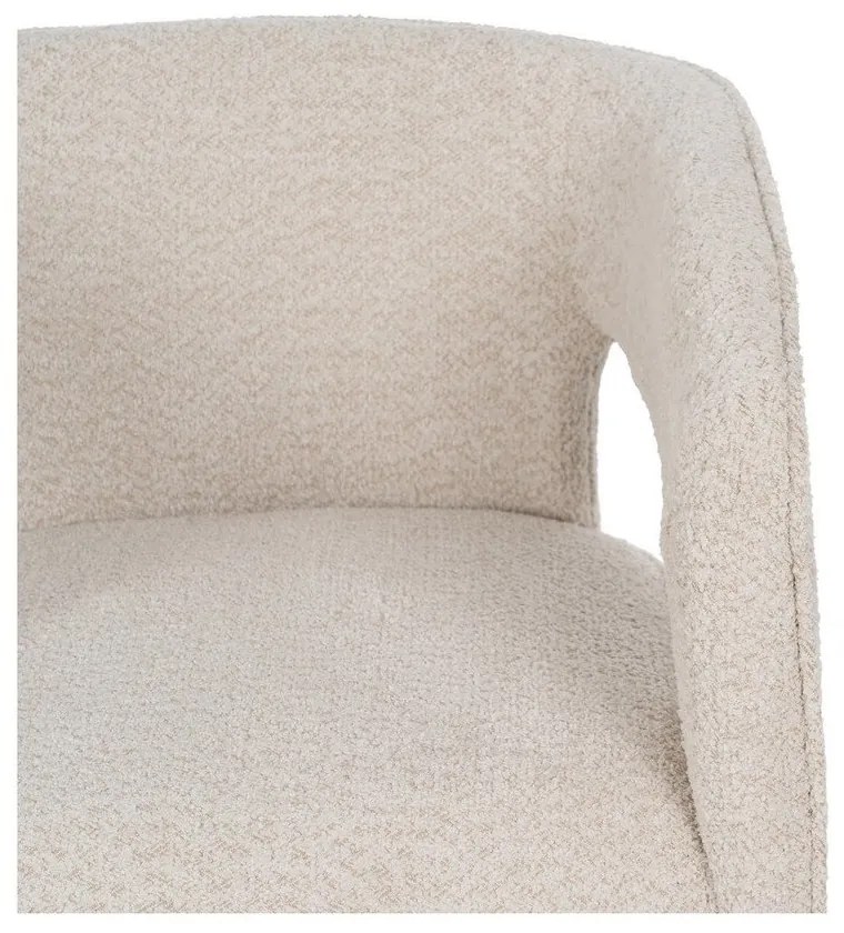 Béžové kreslo z textílie buklé – Ixia