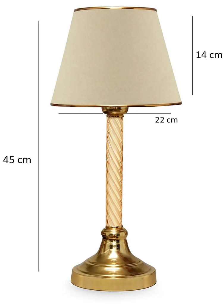 Stolní lampa Denis béžová/zlatá