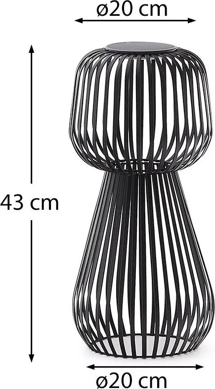 LED stolové stmievateľné solárne vonkajšie svetlo (výška 42 cm) Reiba – Kave Home