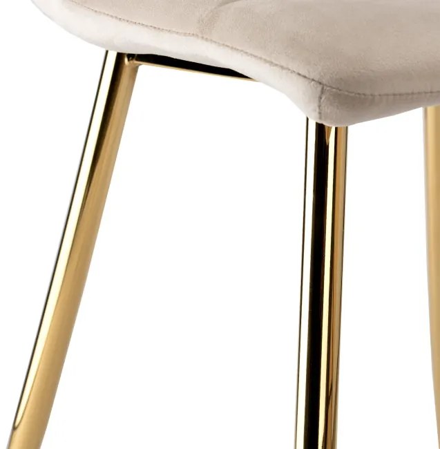 Jedálenská stolička DENVER zamatová, zlatá / béžová