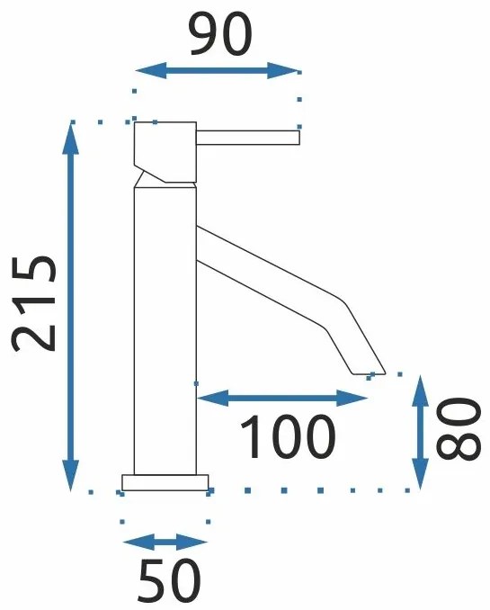 Rea Level, umývadlová batéria h-215, čierna matná, REA-B2046