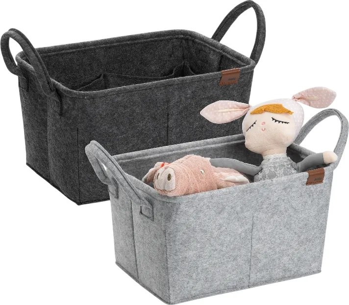 Kela Úložný kôš s ušami Fay, 35 x 25 cm, tm. sivá