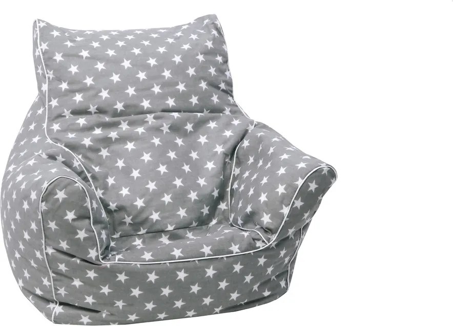 Detský sedací vak Hviezdy - šedý