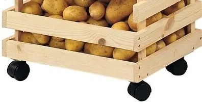 Kesper Drevený regál na ovocie a zeleninu, 3 stohovateľné debničky, 37x30x80