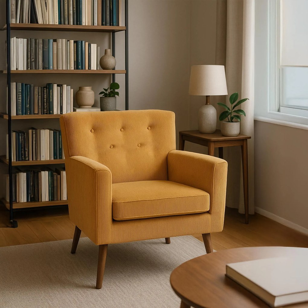 Kreslo Kioni látka cord - oranžová