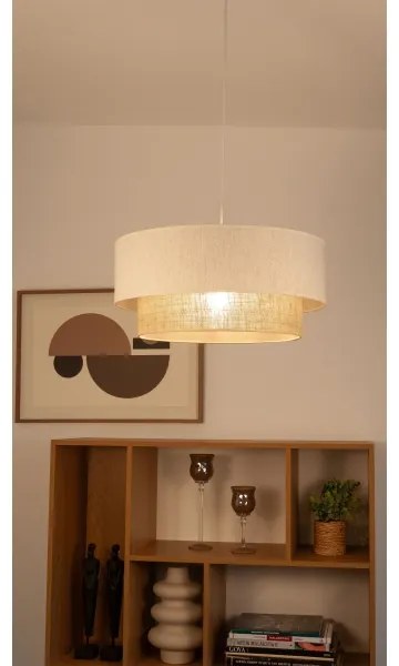 Luster na lanku NATIA 1xE27/60W/230V biela/hnedá