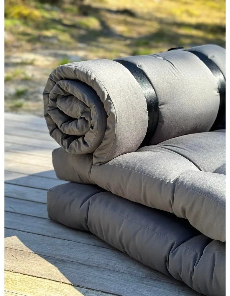 Tmavosivé rozkladacie kreslo vhodné do exteriéru Karup Design Design OUT™ Buckle Up Dark Grey