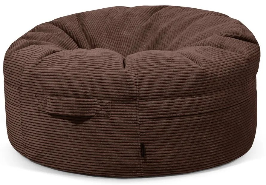 Tmavohnedý menčestrový sedací vak Roll 105 – SLOWDOWN