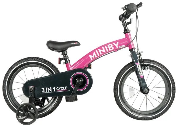Detský bicykel Miniby 14" ružový