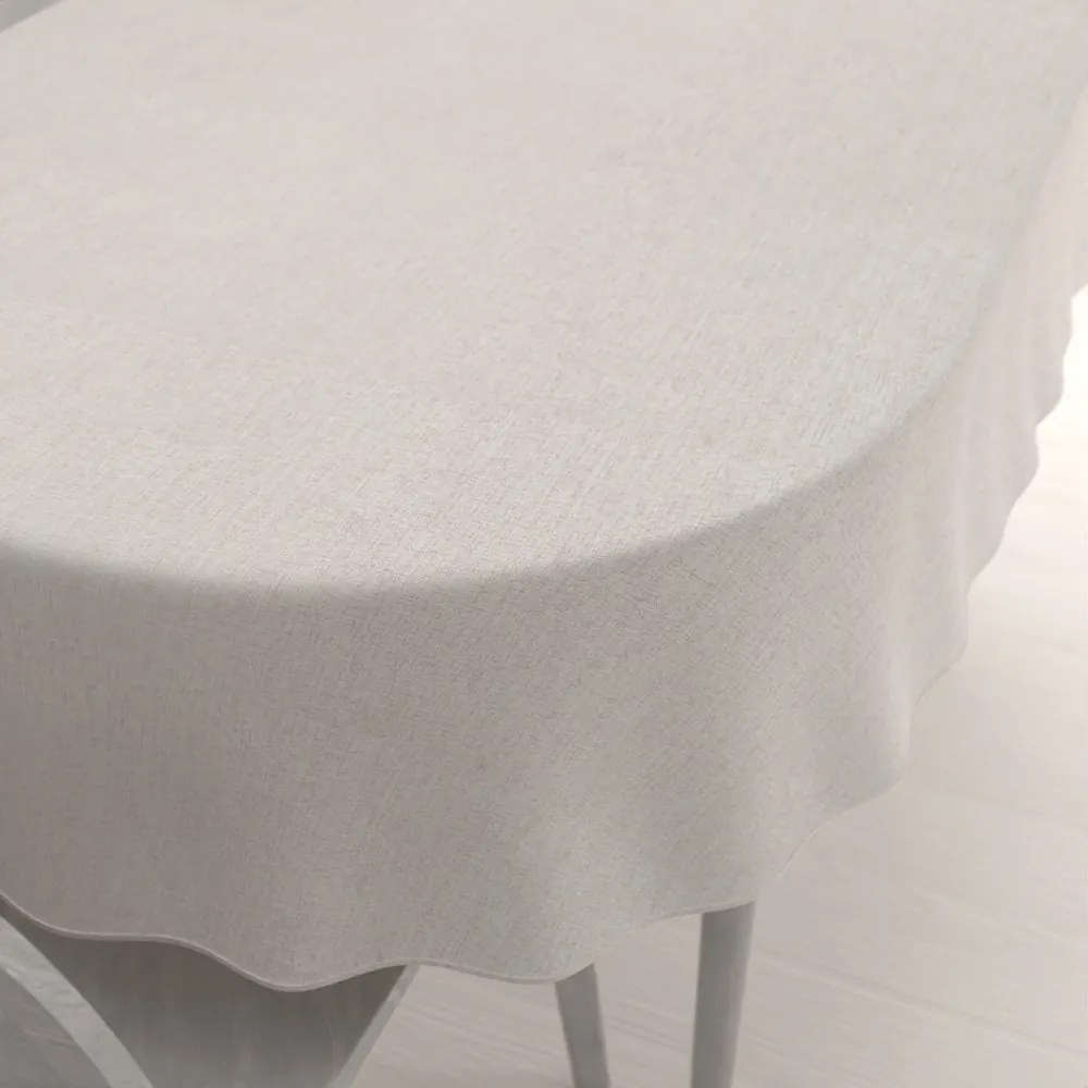 Biante Dekoračný oválny obrus BKW-205 Režný žíhaný 120x140 cm