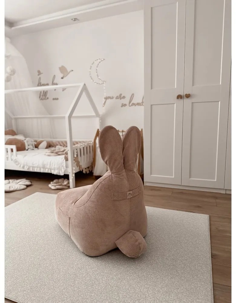 Svetloružový detský sedací vak Funny Bunny – The Brooklyn Kids