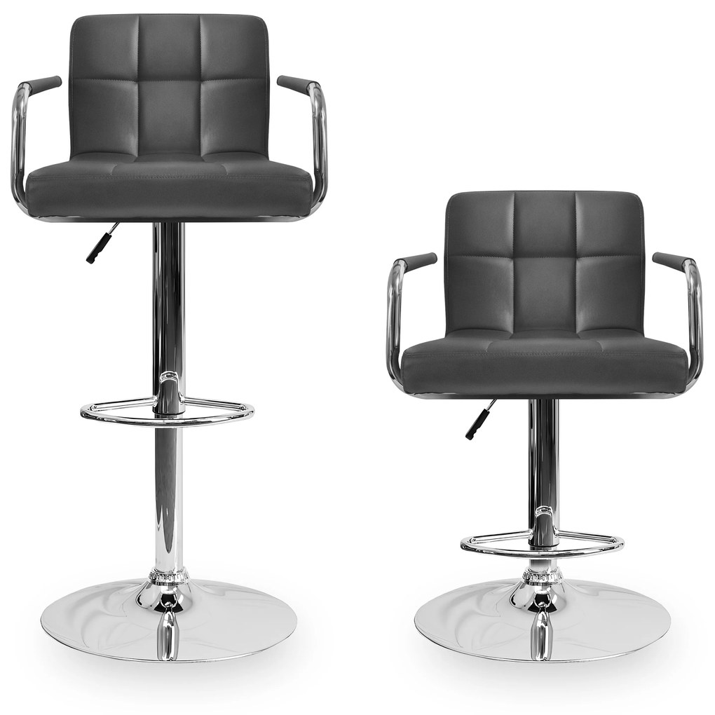 Barová stolička s podrúčkami AGA MR2010GREY - sivá
