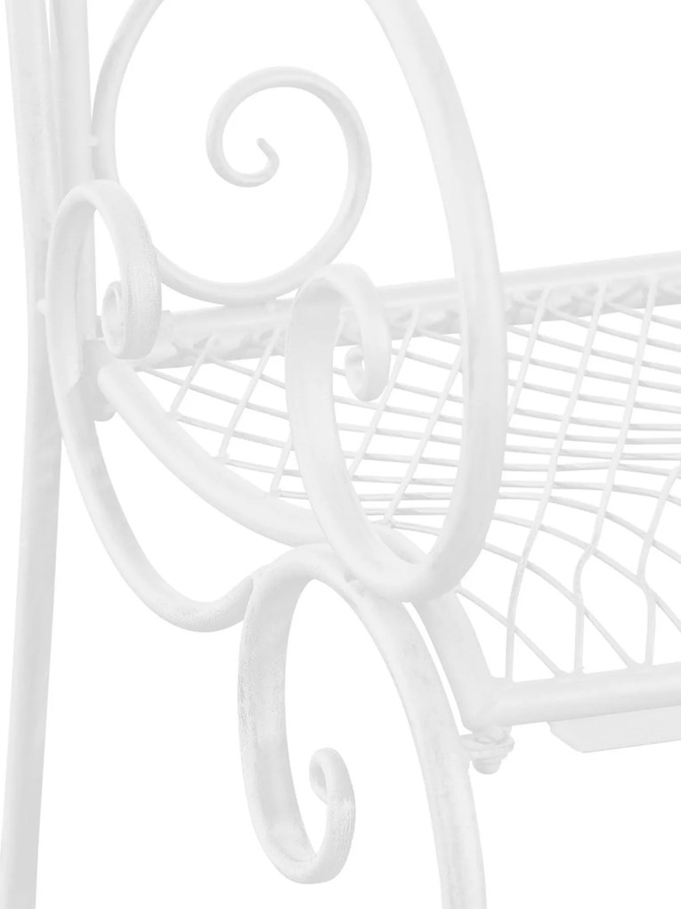 Rustikálna kovová lavička Tar - Biela