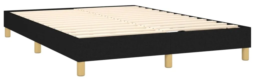 Posteľ boxsping s matracom a LED čierna 140x200 cm látka