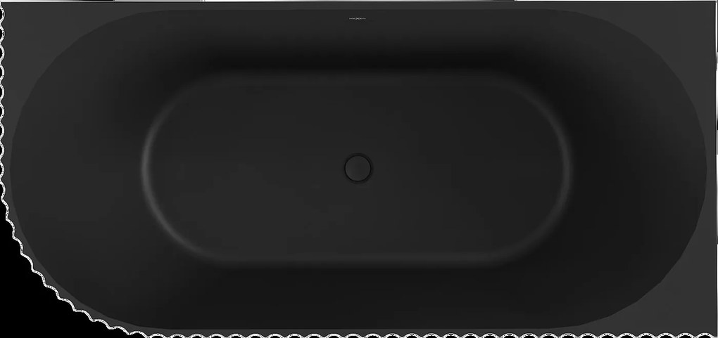 Mexen Gia, voľne stojaca rohová vaňa, drážkovaná, pravá, 170 x 80 cm, čierna matná, 52701708071P-SS