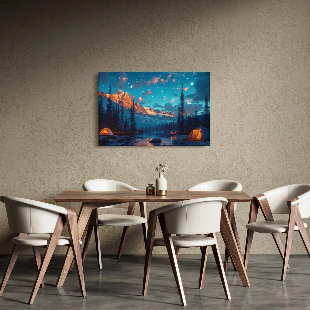 Obraz - Kempovanie v horách (90x60 cm)