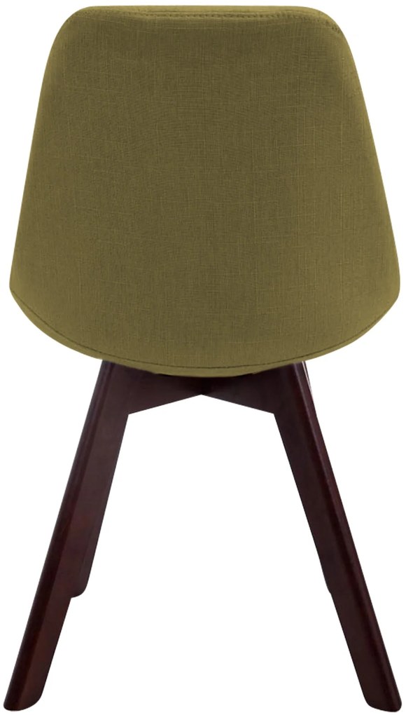 Stolička Borne V2 - látka, drevené nohy orech - Zelená