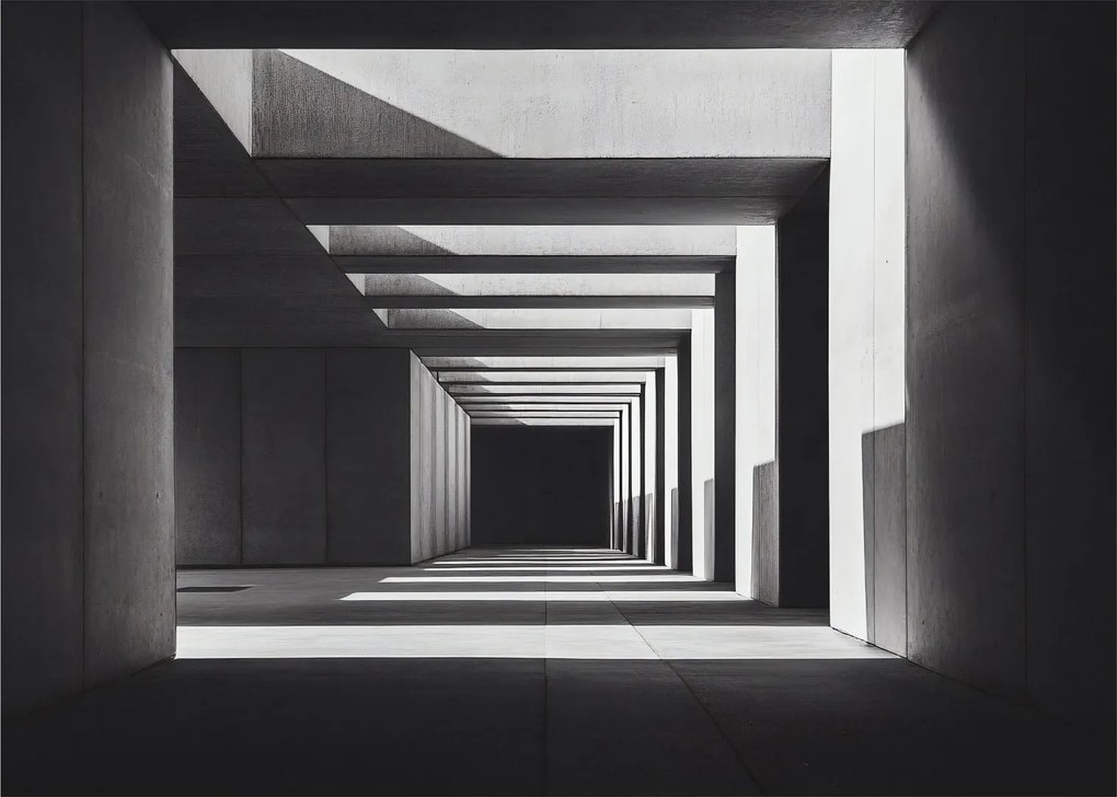 Sklenený obraz - Štvorcový tunel (70x50 cm)