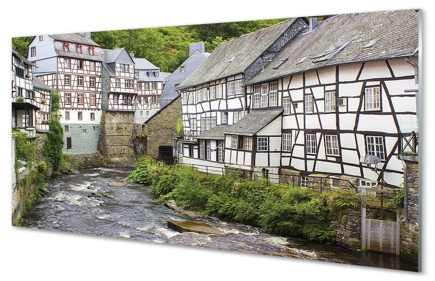 Nástenný panel  Germany Staré budovy River 125x50 cm