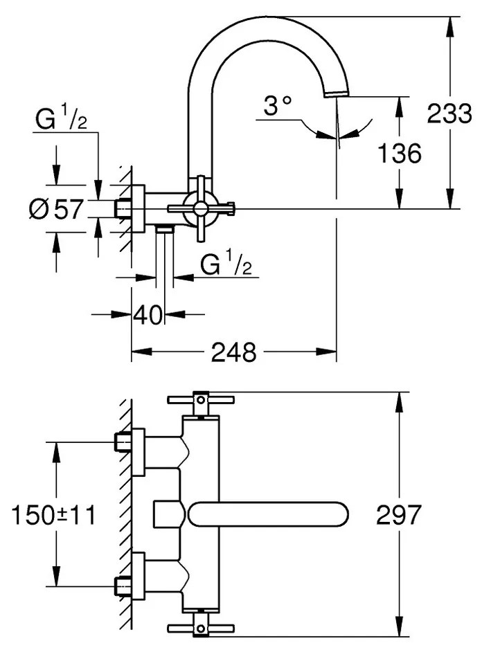 GROHE Atrio - Vaňová batéria, chróm 25010003