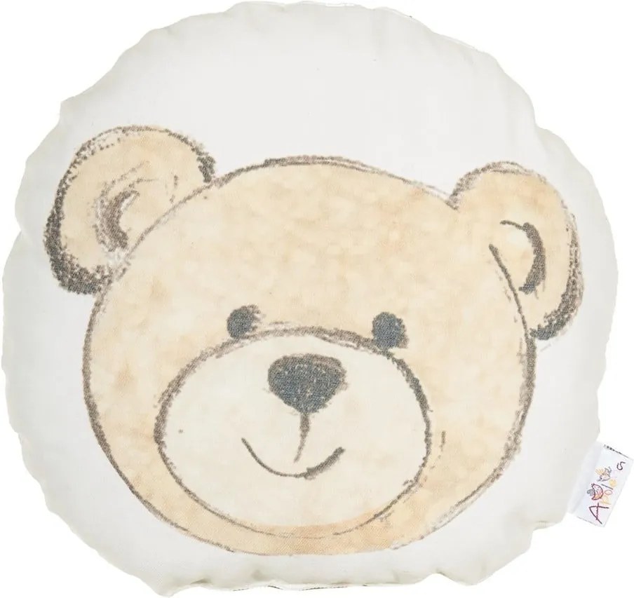 Detský vankúšik s prímesou bavlny Mike & Co. NEW YORK Pillow Toy Bearie, 23 x 23 cm