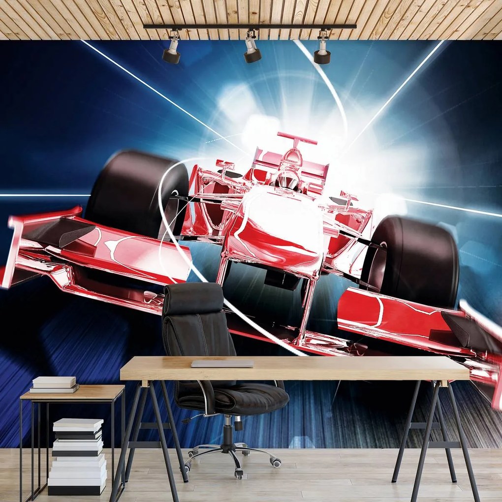 Fototapeta - Červená formula 1 3D F1 (254x184 cm)