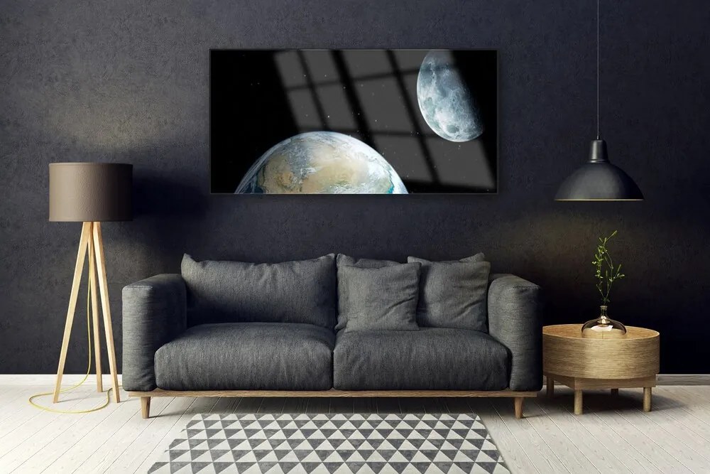 Obraz na akrylátovom skle Mesiac zeme vesmír 120x60 cm