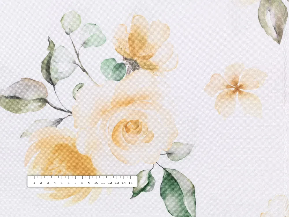 Biante Teflónový štvorcový obrus TF-043 Žlté ruže na bielom 50x50 cm